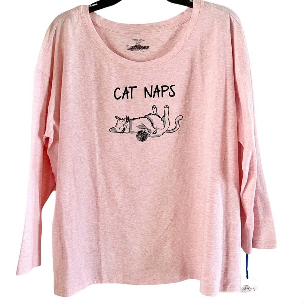 Sleep Sense Women’s 3/4 Sleeve Cat Naps Sleep Top Size PXL